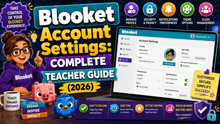 Blooket Account Settings Teachers Guide