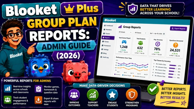Blooket Plus Group Plan Reports