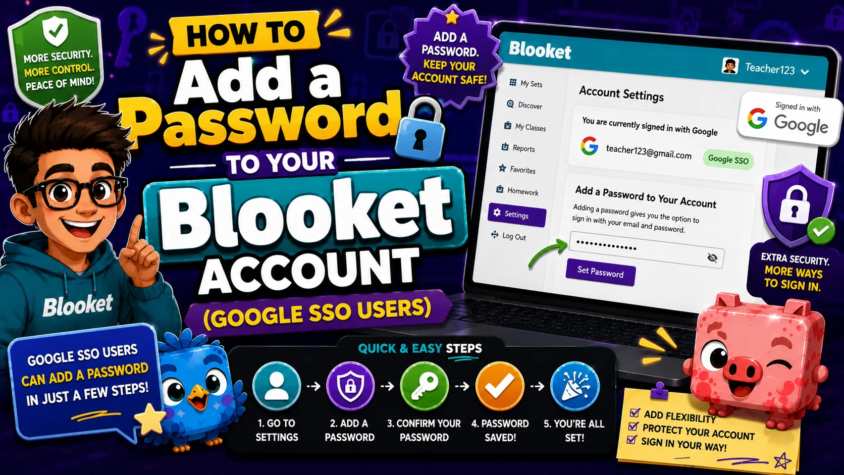 How to Add a Password to Blooket Account