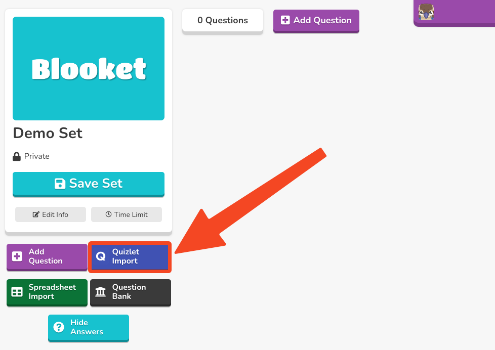 Quizlet Import in Blooket