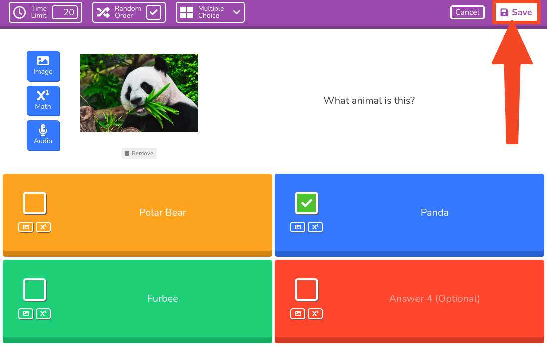 Save Question Set