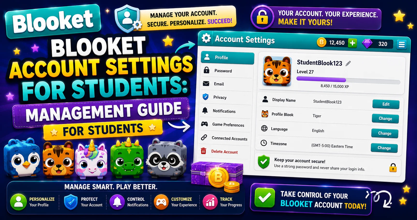 Blooket Account Settings for Students