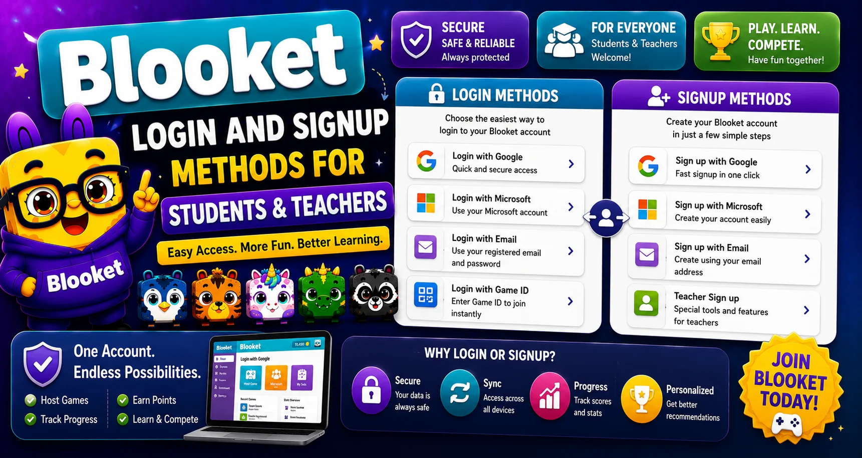 Blooket Login And Signup Methods