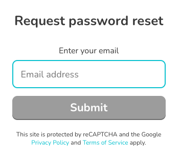 Enter your email address on the Forgot Password Page