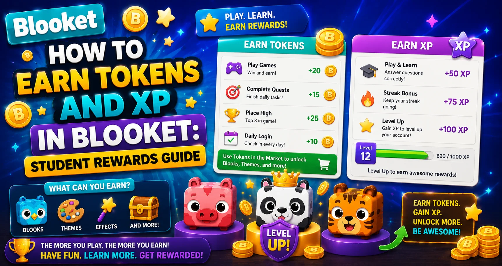 How to Earn Blooket Tokens and XP