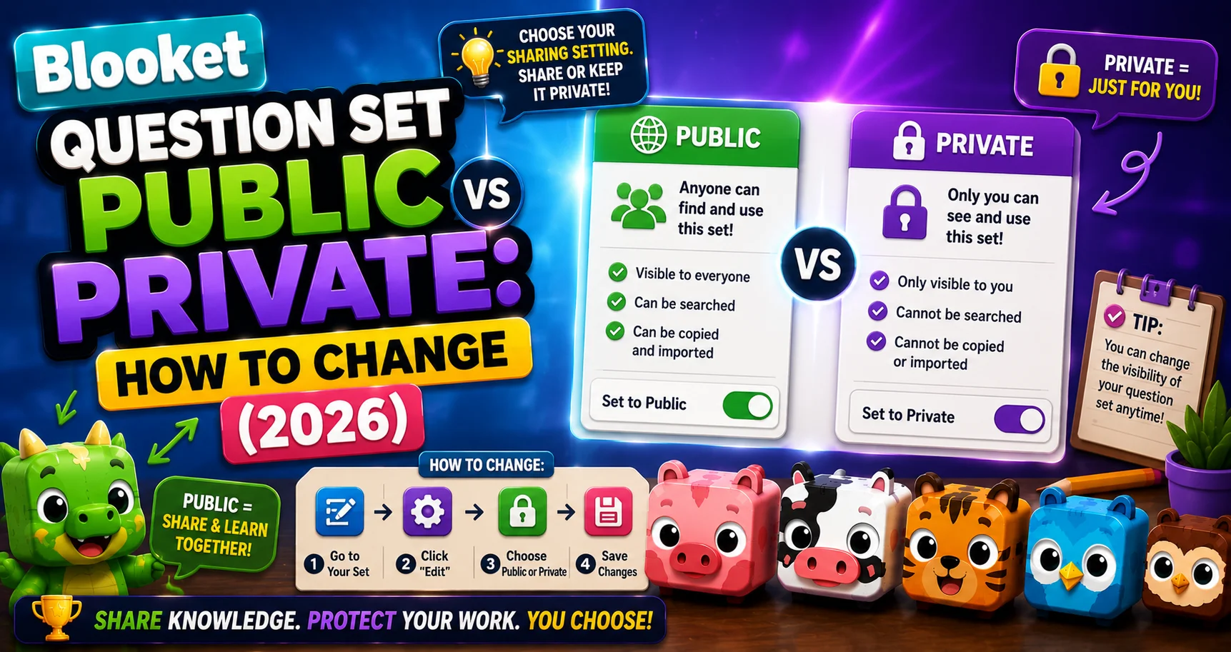 How to Make a Blooket Question Set Public or Private