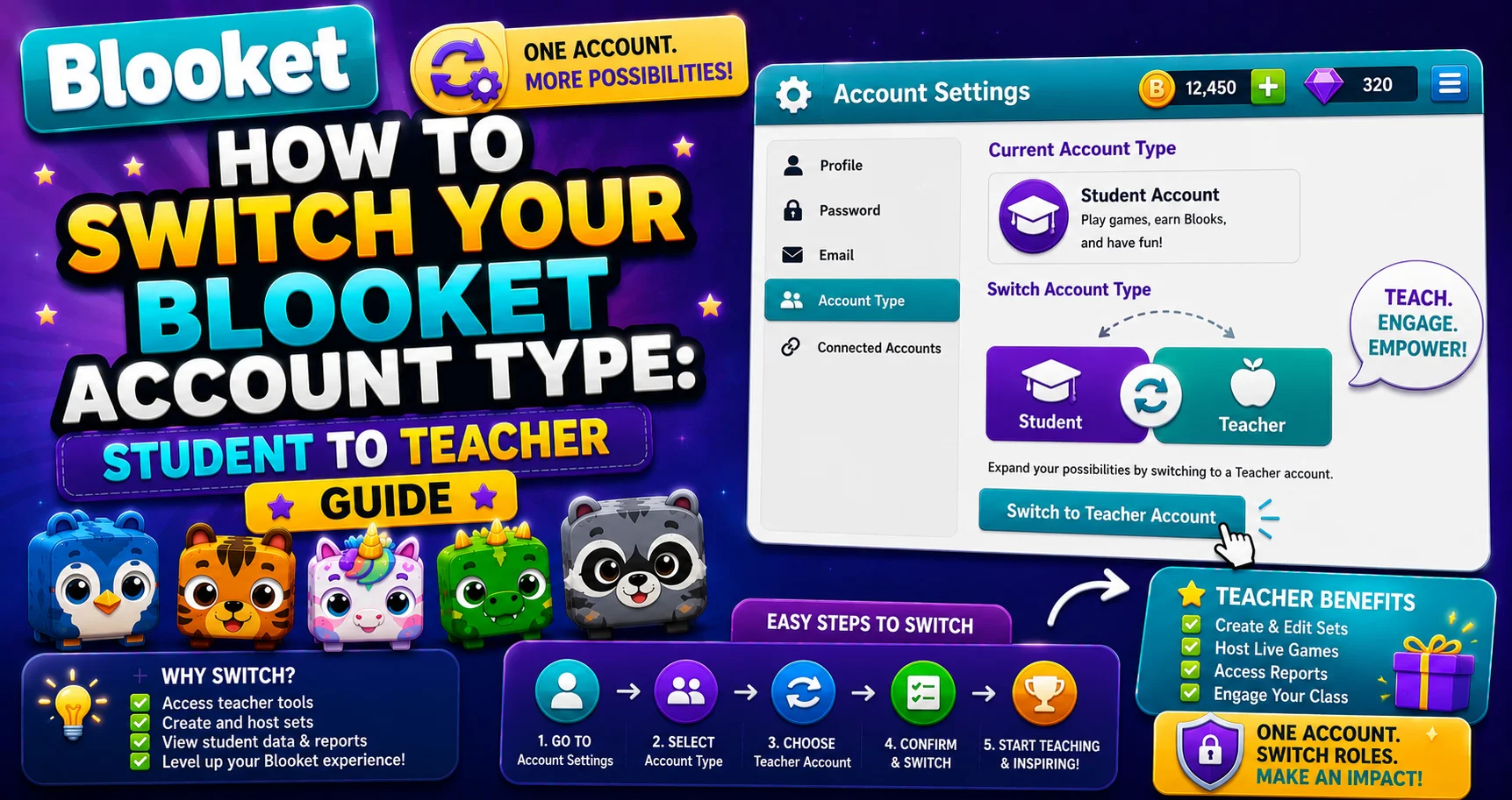 How to Switch Blooket Account Type