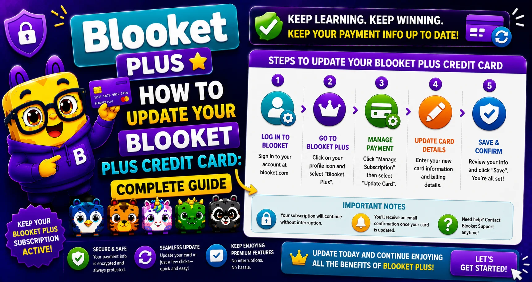 How to Update Credit Card for Blooket Plus