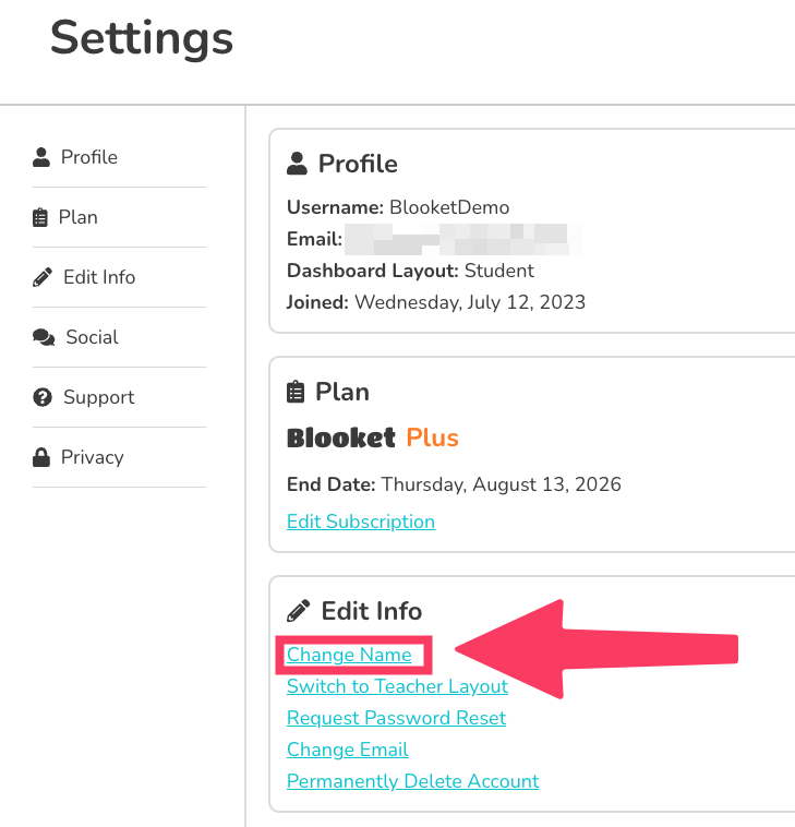 Select Change Name