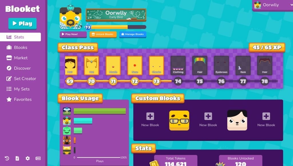 Blooket Dashboard Page